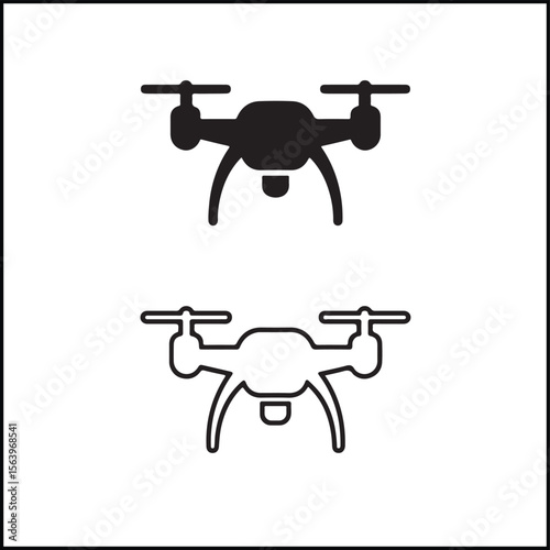 Drone Icon Flat and Outline Vector