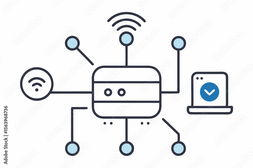 mono line sensor device connection tech icon mono line sensor device connection tech icon