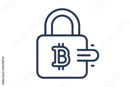 mono line secure lock privacy safety icon
