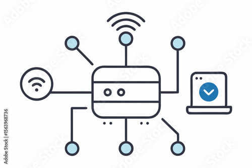 mono line sensor device connection tech icon