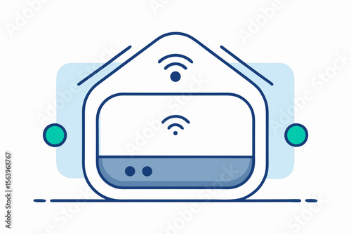 mono line smart home hub device icon