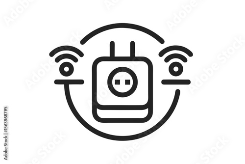 mono line smart plug power socket icon
