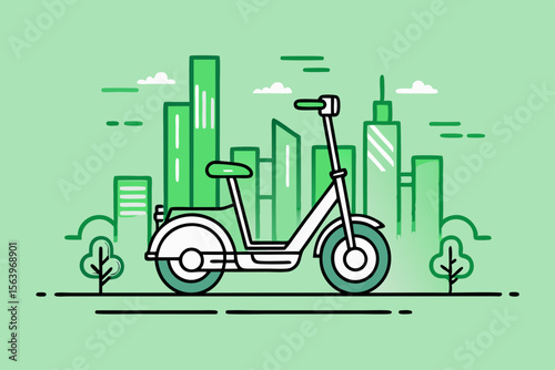 mono line icon electric scooter urban mobility