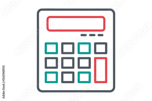 mono line vector icon calculator math finance