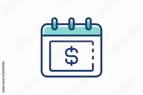 mono line vector icon calendar design