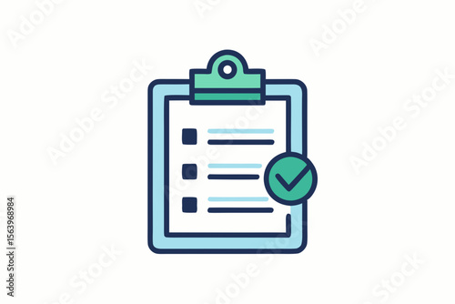 mono line vector icon clipboard with paper