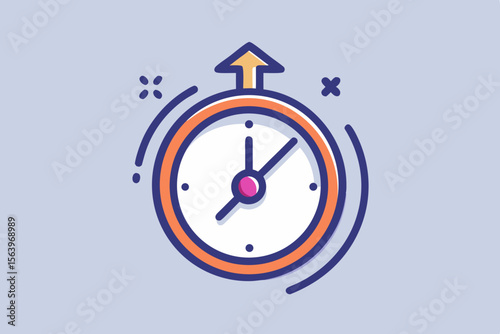 mono line vector icon clock with hands