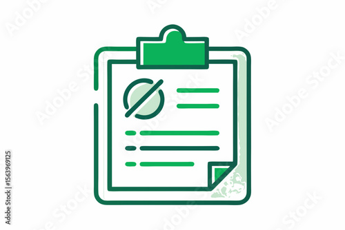 mono line vector icon green compliance certificate