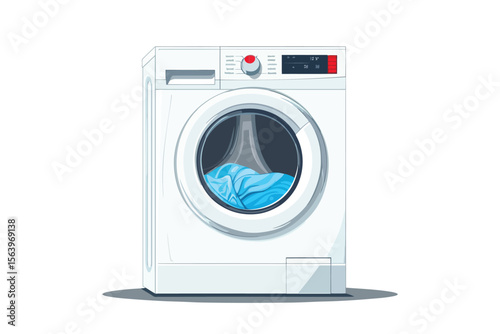 Modern washing machine with laundry Illustration vector design