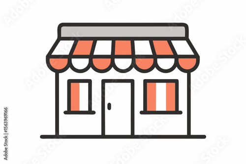 mono line vector icon marketplace shopping cart