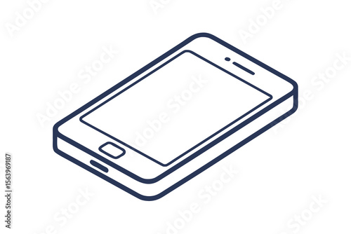 mono line vector icon modern smartphone display