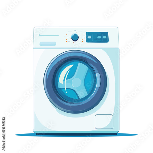 Modern washing machine with laundry Illustration vector design