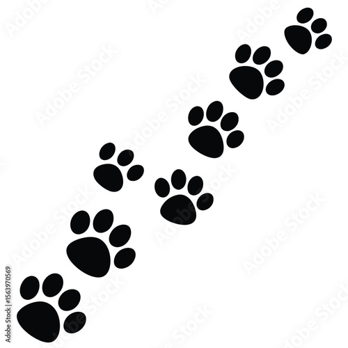 Animal Track Pattern Paw Prints Leading the Way A Trail of Paw Prints Guide Forward Onwards