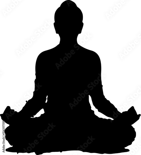 silhouette of a man sitting in lotus position