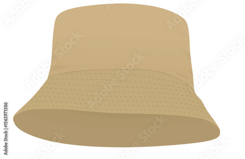 Brown fisherman hat. vector illustration	