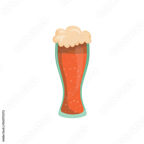 Glass of fresh light foamy beer - Vector illustration