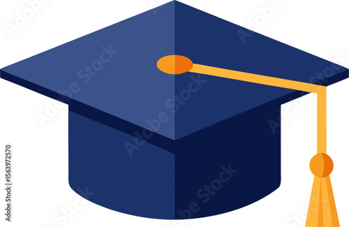Colorful Graduation Cap and Diploma Icons