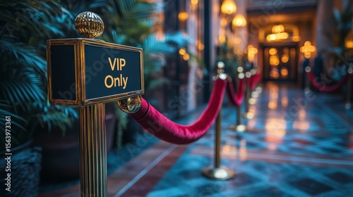 A velvet rope barrier with a 