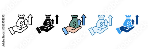 Revenue Growth  Icon Set Multiple Style Collection
