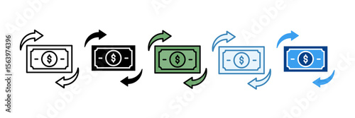 Cash Flow  Icon Set Multiple Style Collection