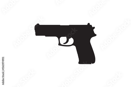 Gun Silhouette Image in White background