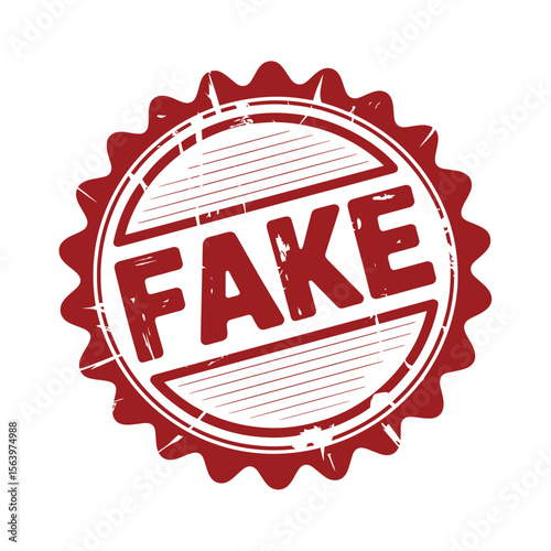 Red grunge stamp with the word fake in the center
