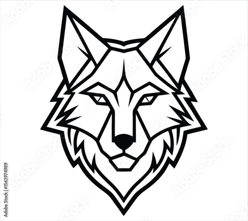 Sharp Corner Wolf Face Logo – Stylised Animal Head Vector