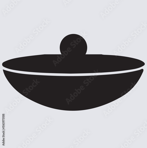 pan with lid silhouette vector art illustration, vector illustration of a saucepan