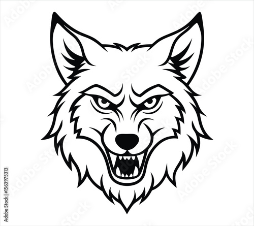 Vector Wolf Head Logo – Fierce and Angry Animal Emblem