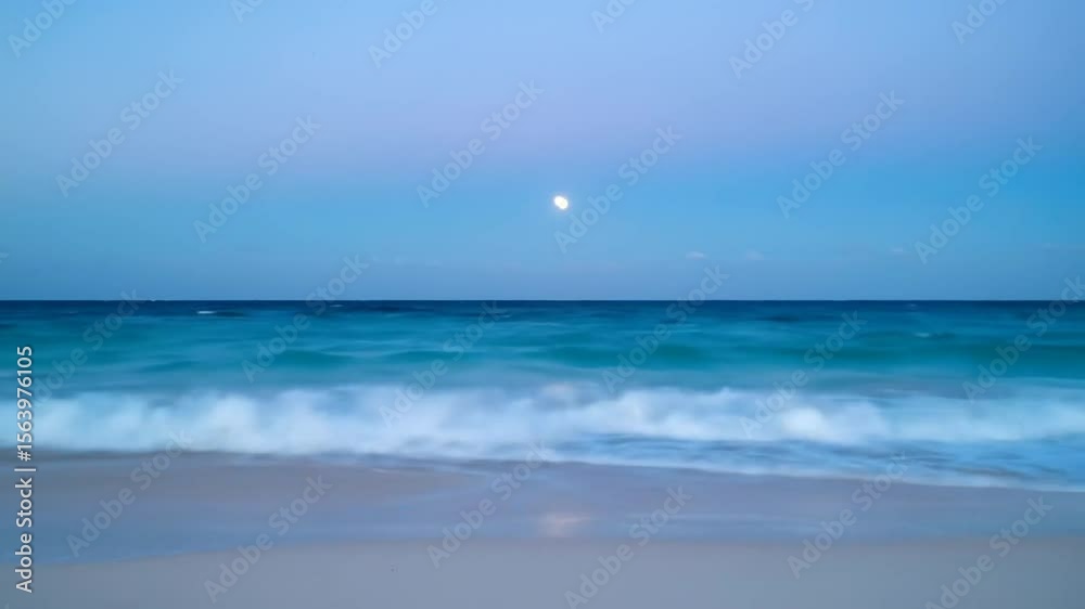 Beach moonlight seascape Beach moonlight seascape