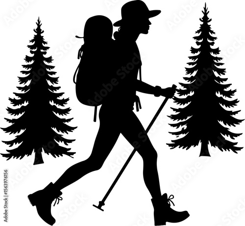 Hikers, Backpackers, Hiking, Trekking, Outdoors, Nature, Adventure, Mountains, Hills, Forest, Trees, Pine trees, Wilderness, Exploration, Travel, Journey, Expedition, Sport, Recreation, Hobby, Activit
