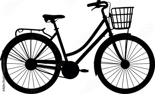 bicycle Silhouette on white background