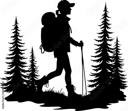 Hikers, Backpackers, Hiking, Trekking, Outdoors, Nature, Adventure, Mountains, Hills, Forest, Trees, Pine trees, Wilderness, Exploration, Travel, Journey, Expedition, Sport, Recreation, Hobby, Activit