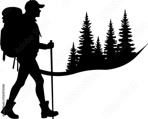 Hikers, Backpackers, Hiking, Trekking, Outdoors, Nature, Adventure, Mountains, Hills, Forest, Trees, Pine trees, Wilderness, Exploration, Travel, Journey, Expedition, Sport, Recreation, Hobby, Activit