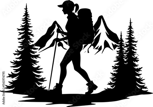 Hikers, Backpackers, Hiking, Trekking, Outdoors, Nature, Adventure, Mountains, Hills, Forest, Trees, Pine trees, Wilderness, Exploration, Travel, Journey, Expedition, Sport, Recreation, Hobby, Activit