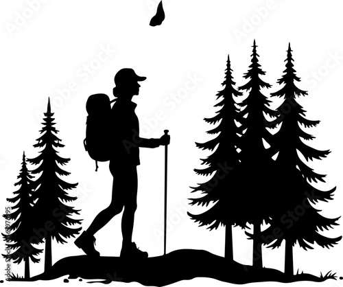 Hikers, Backpackers, Hiking, Trekking, Outdoors, Nature, Adventure, Mountains, Hills, Forest, Trees, Pine trees, Wilderness, Exploration, Travel, Journey, Expedition, Sport, Recreation, Hobby, Activit