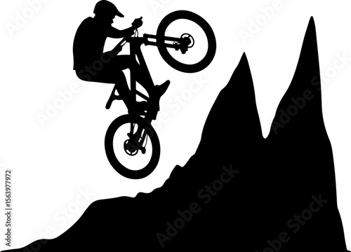 mountain biking, cycling,  man and tree vector bundle