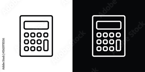 Calculator icon. Simple thin line, outline vectors