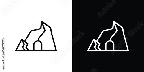 cave icon. Simple thin line, outline vectors