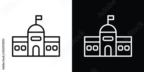 City hall icon. Simple thin line, outline vectors