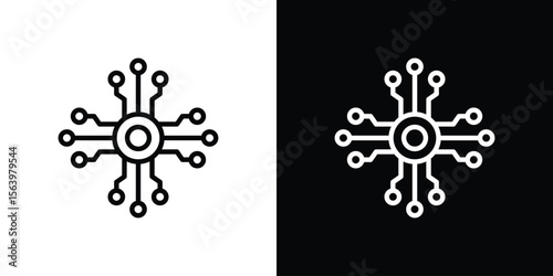 Decentralized icon. Simple thin line, outline vectors