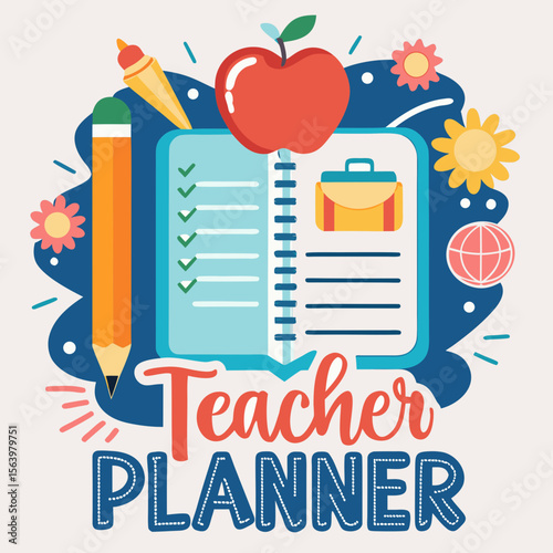 Colorful Teacher Planner with Floral