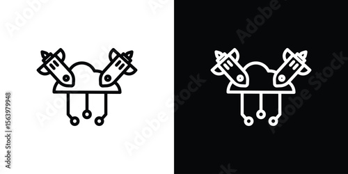 DOS icon. Simple thin line, outline vectors