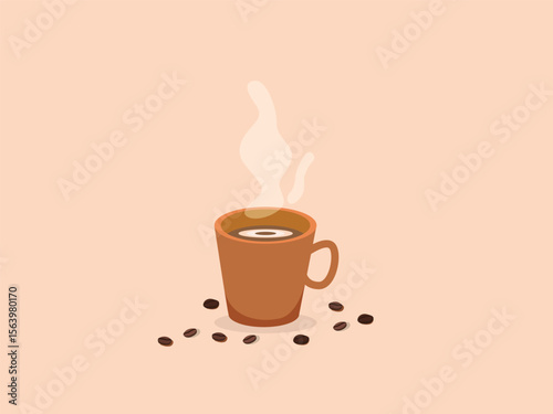 Coffee or Tea and Mocha Mug Icon. Hot Drink Concept Vector Design