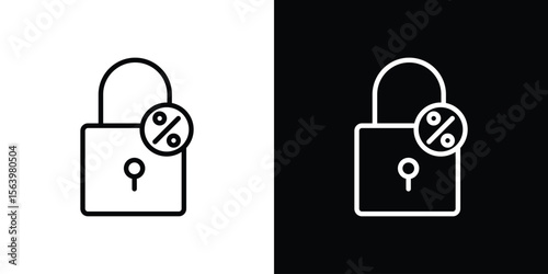 Fixed rate mortgage icon. Simple thin line, outline vectors