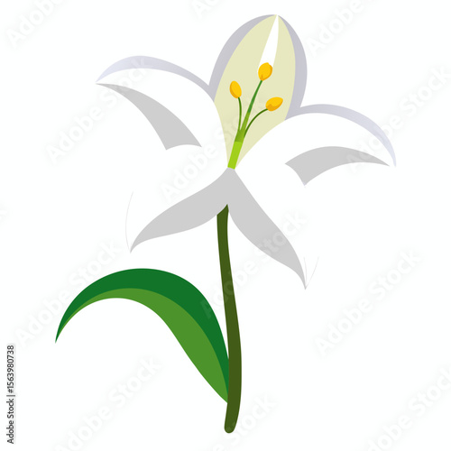 Easter Lily Icon Holiday Symbols, Cross, Bunny, Egg, and Church Graphics