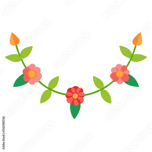 Flower Garland Icon Holiday Symbols, Cross, Bunny, Egg, and Church Graphics