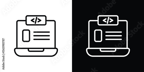 Front end icon. Simple thin line, outline vectors