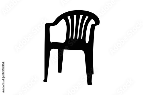 Black plastic chair outdoor furniture silhouette