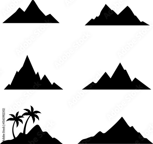Mountain Biker on Cliff Silhouette vector graphics bundle